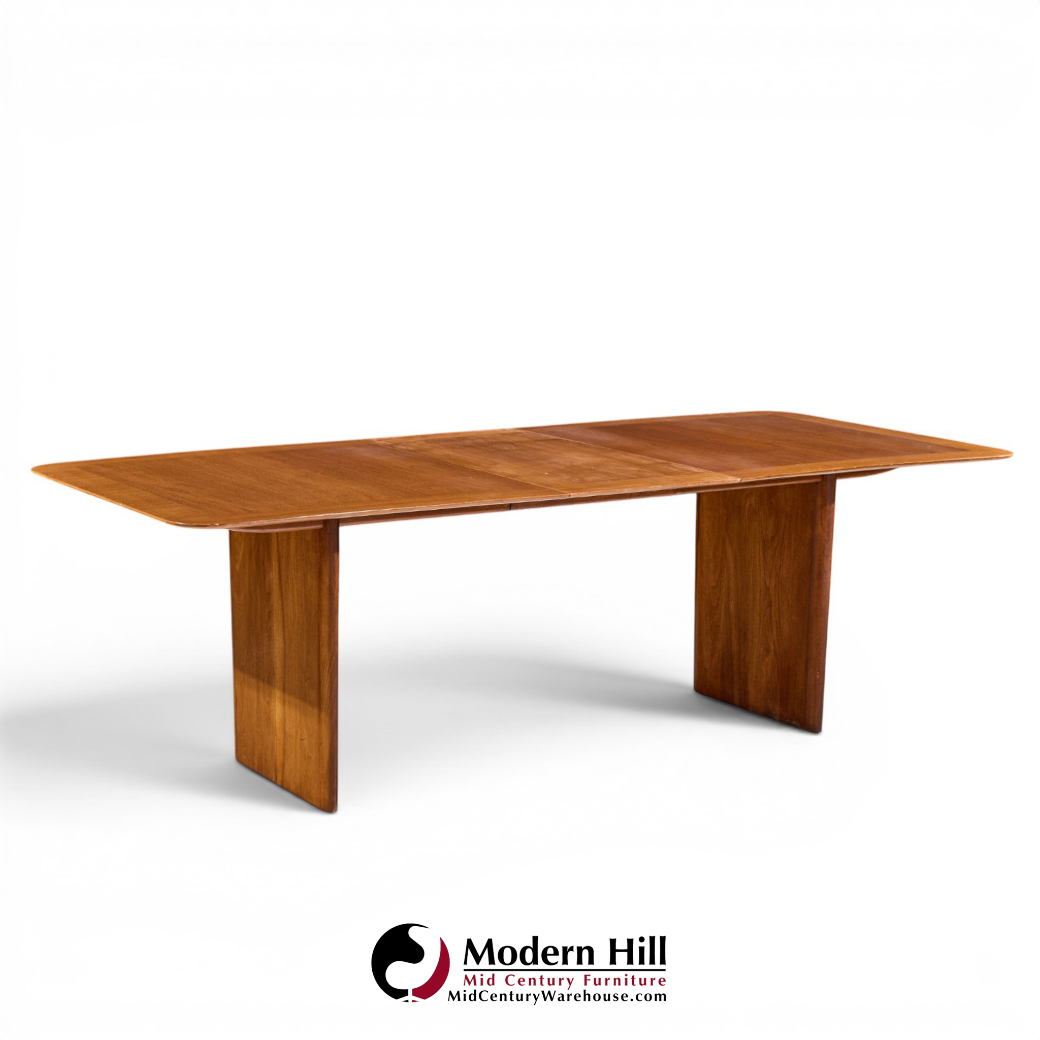 robsjohn gibbings for widdicomb mid century walnut expanding dining table with 2 leaves