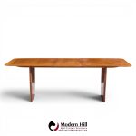 robsjohn gibbings for widdicomb mid century walnut expanding dining table with 2 leaves