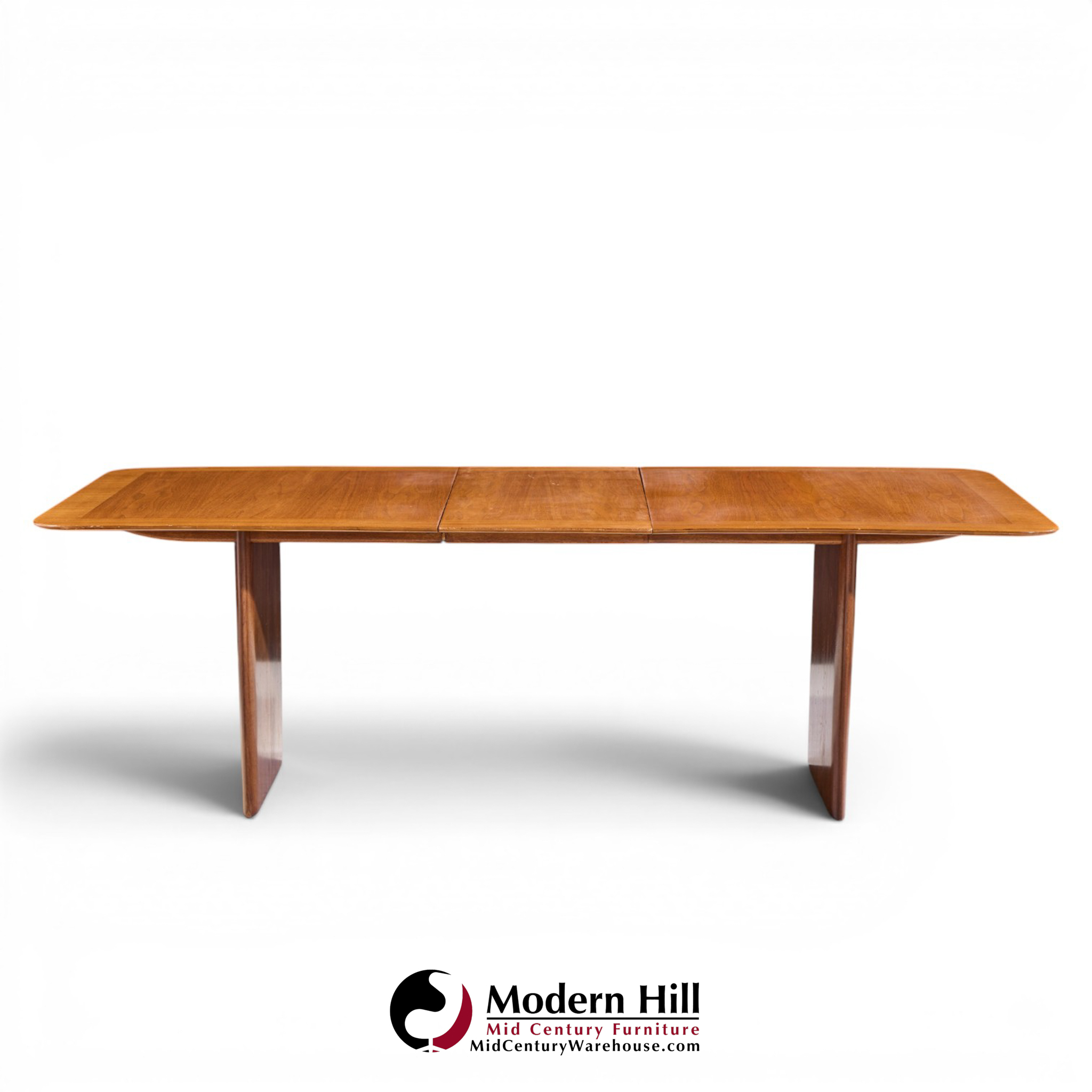 robsjohn gibbings for widdicomb mid century walnut expanding dining table with 2 leaves