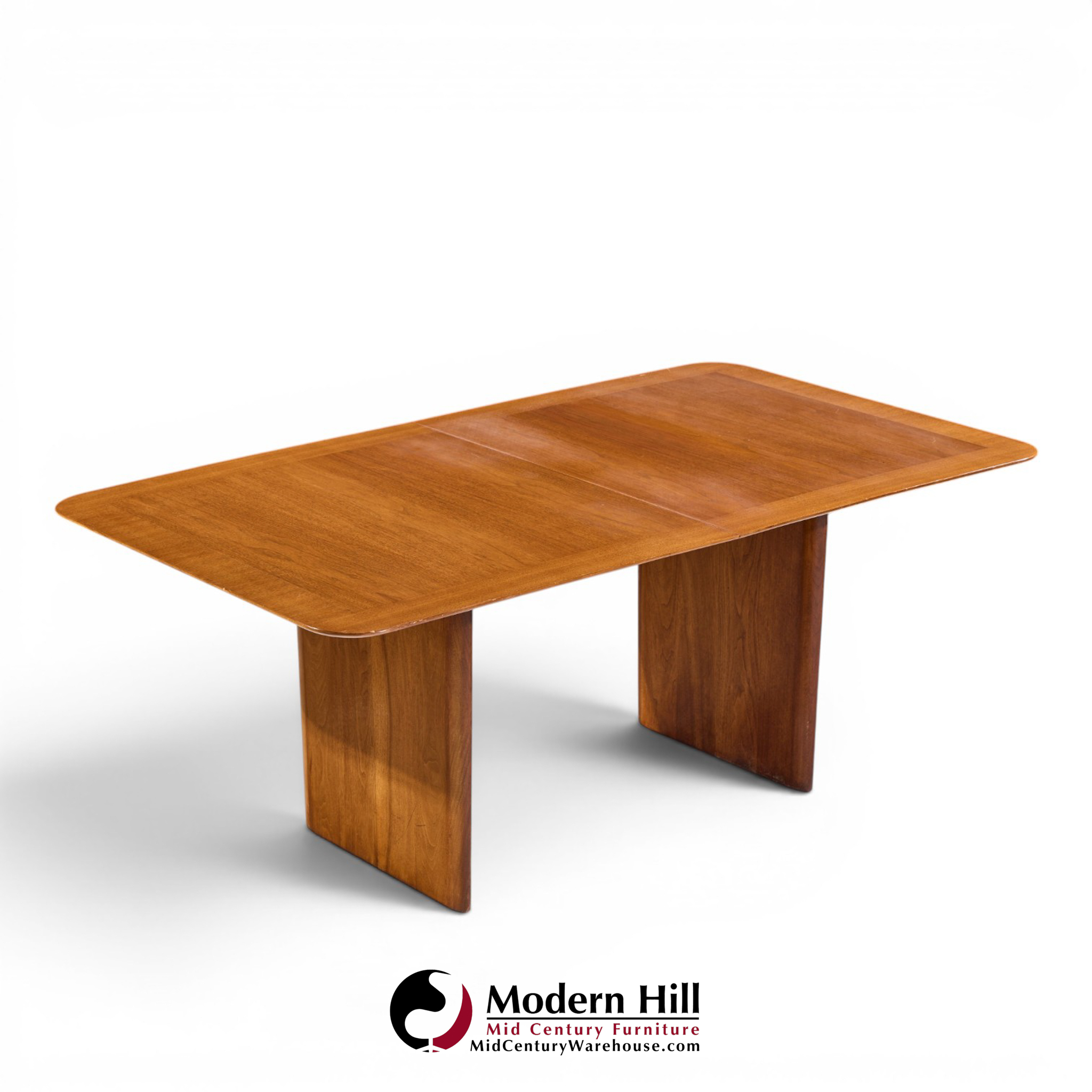 robsjohn gibbings for widdicomb mid century walnut expanding dining table with 2 leaves
