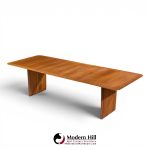 robsjohn gibbings for widdicomb mid century walnut expanding dining table with 2 leaves
