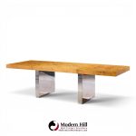 roger sprunger for dunbar mid century burlwood and chrome expanding dining table with 2 leaves