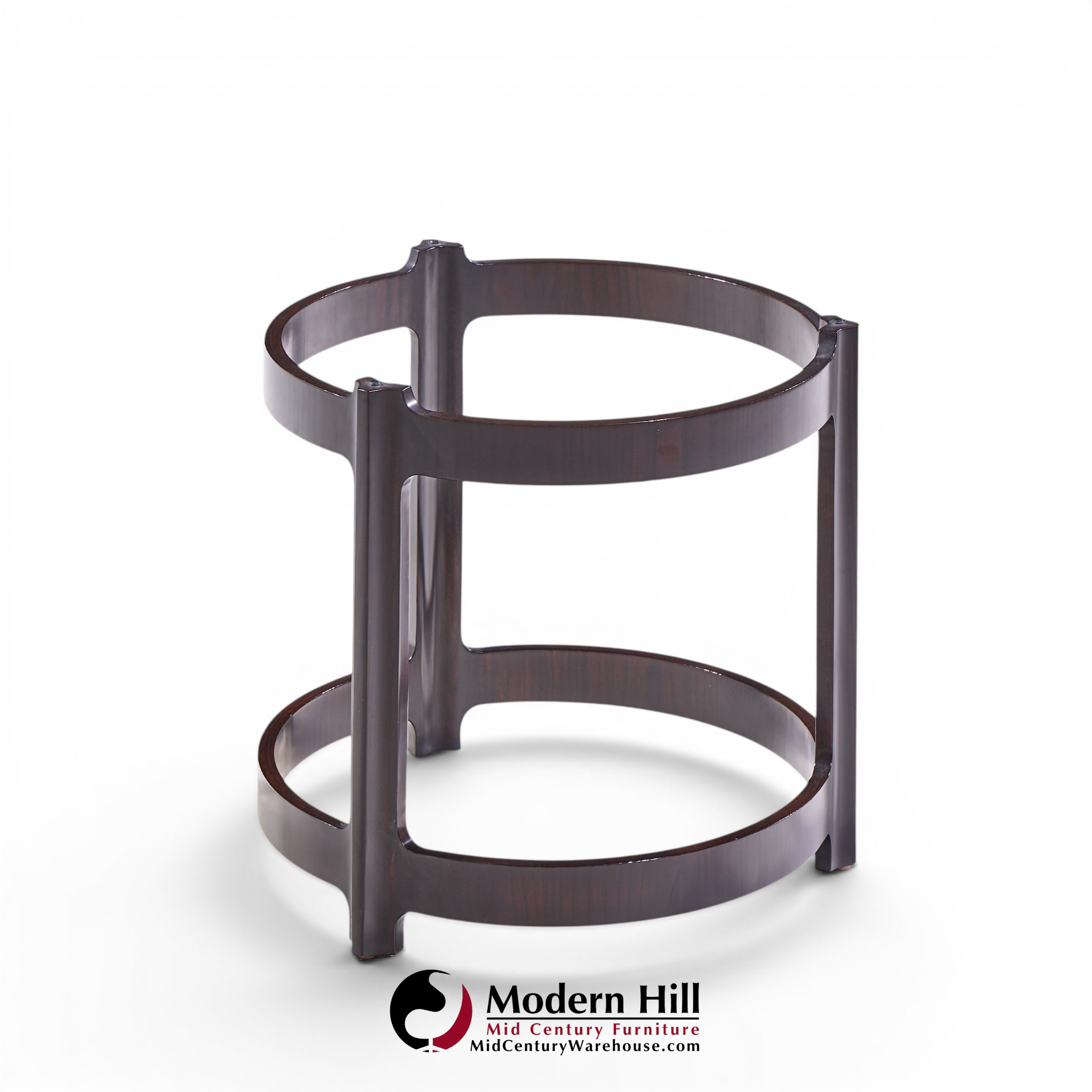roger sprunger for dunbar mid century mahogany and glass top side table