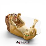 sergio bustamante style sermel mid century tonalá papier-mâché lion coffee table