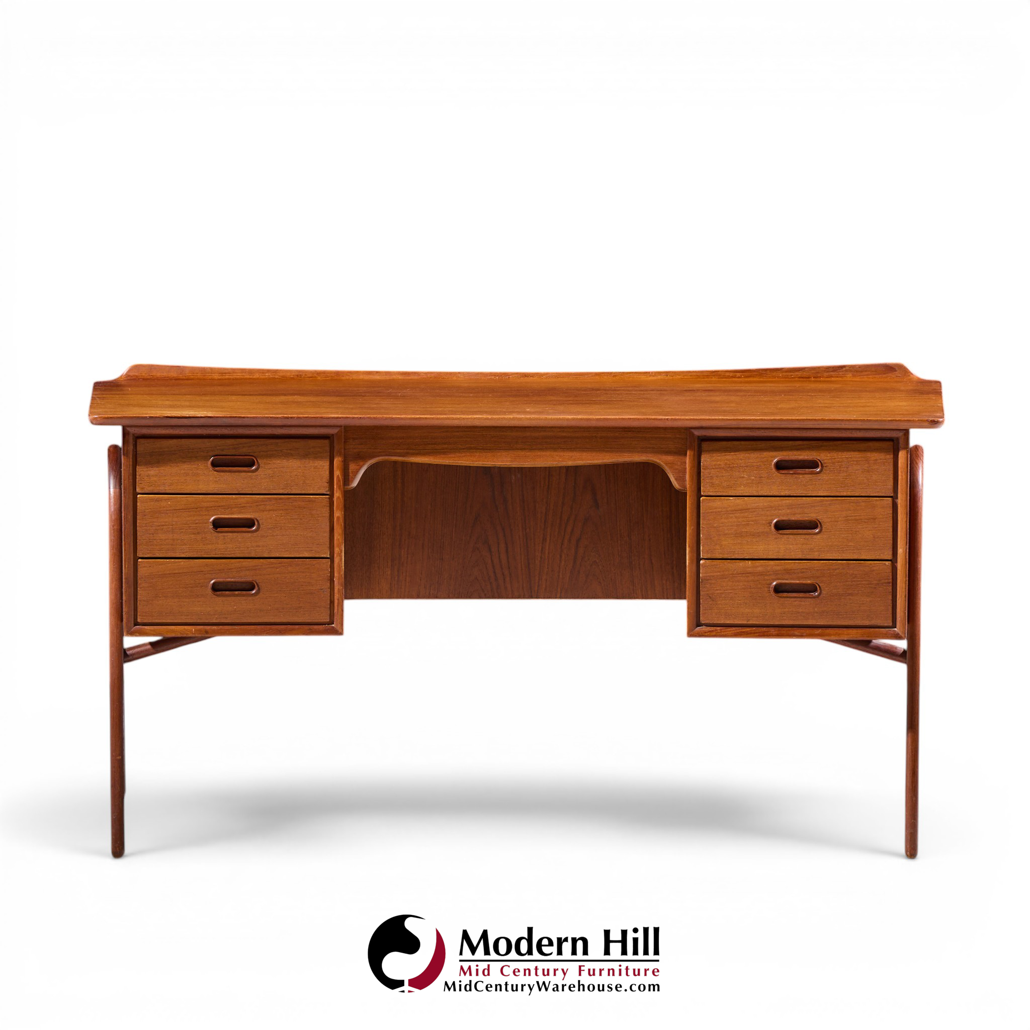 svend madsen mid century danish teak curved desk