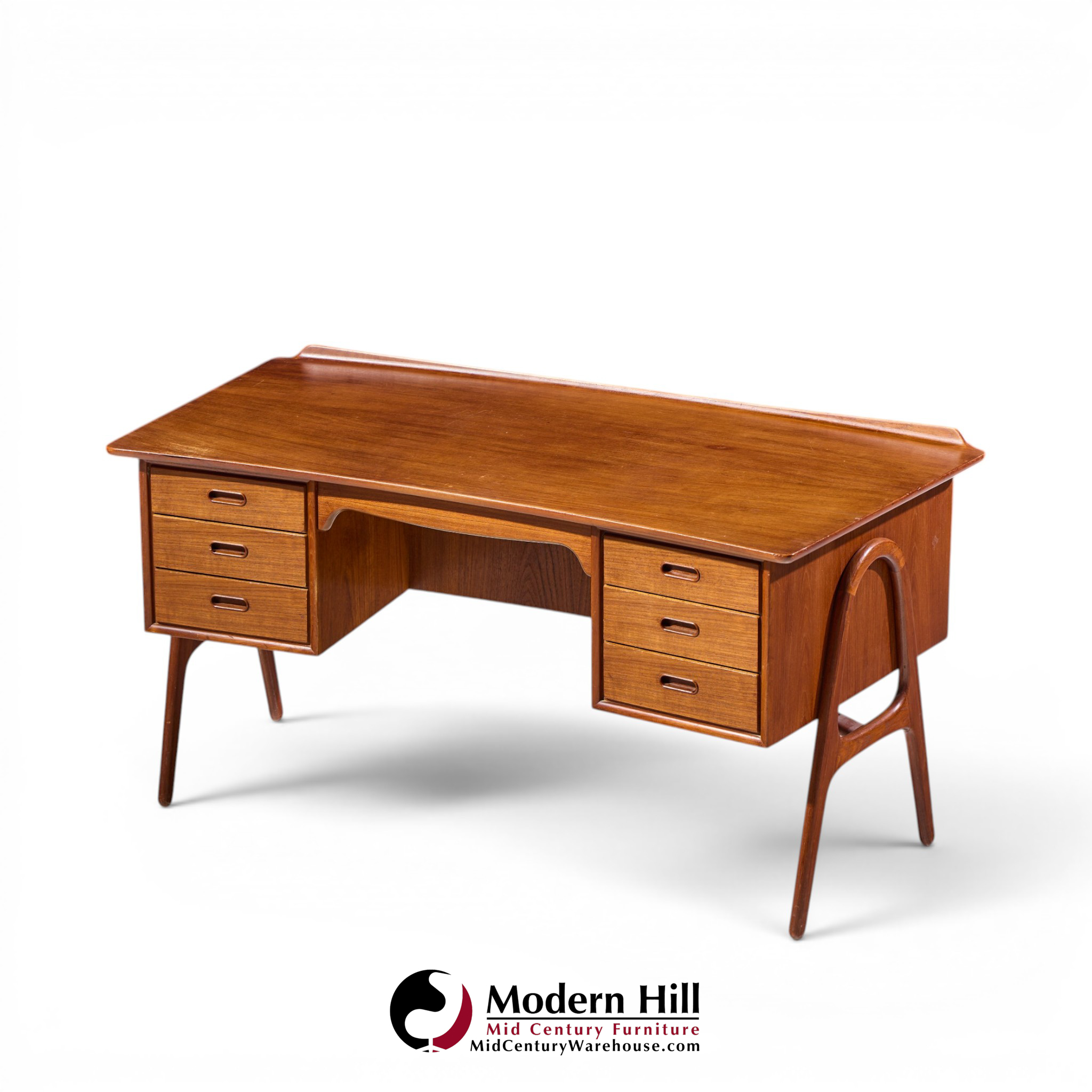 svend madsen mid century danish teak curved desk