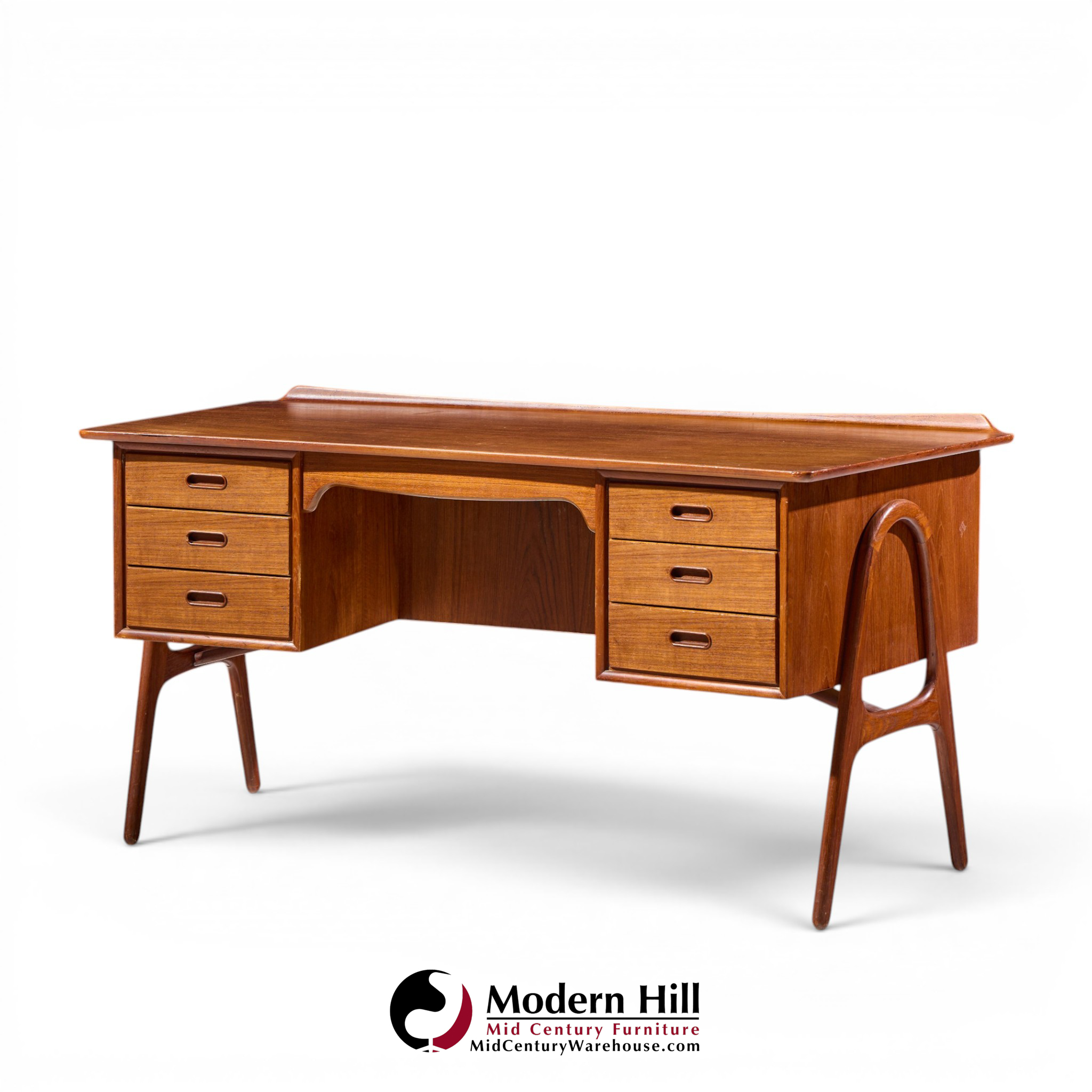 svend madsen mid century danish teak curved desk