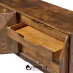 thomasville mid century burlwood and brass credenza