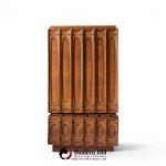 tobago brutalist mid century walnut armoire dresser