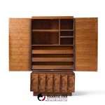 tobago brutalist mid century walnut armoire dresser