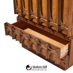 tobago brutalist mid century walnut armoire dresser