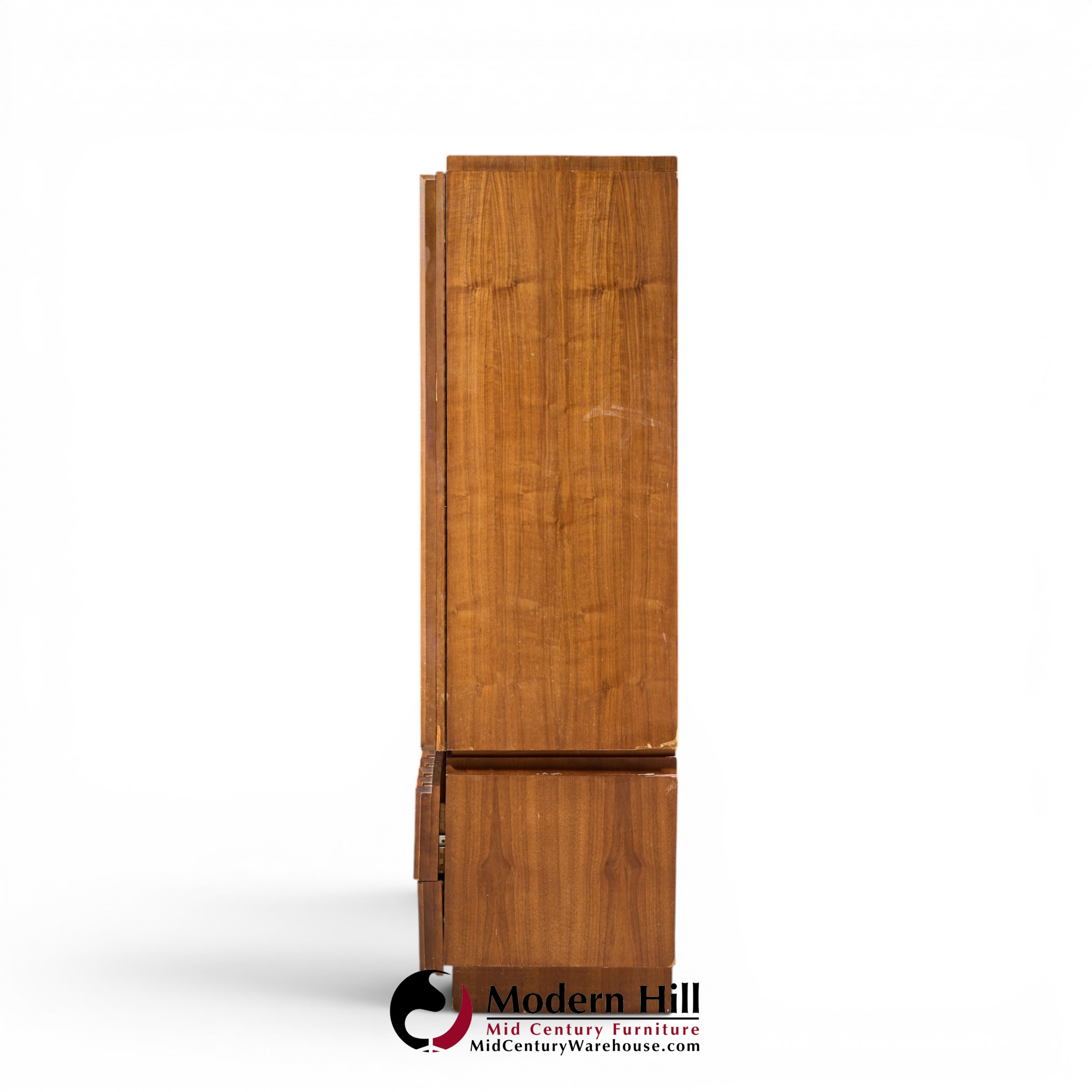 tobago brutalist mid century walnut armoire dresser