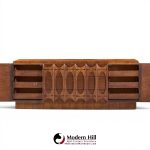 tobago brutalist mid century walnut lowboy dresser