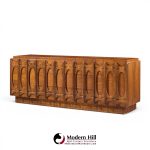 tobago brutalist mid century walnut lowboy dresser