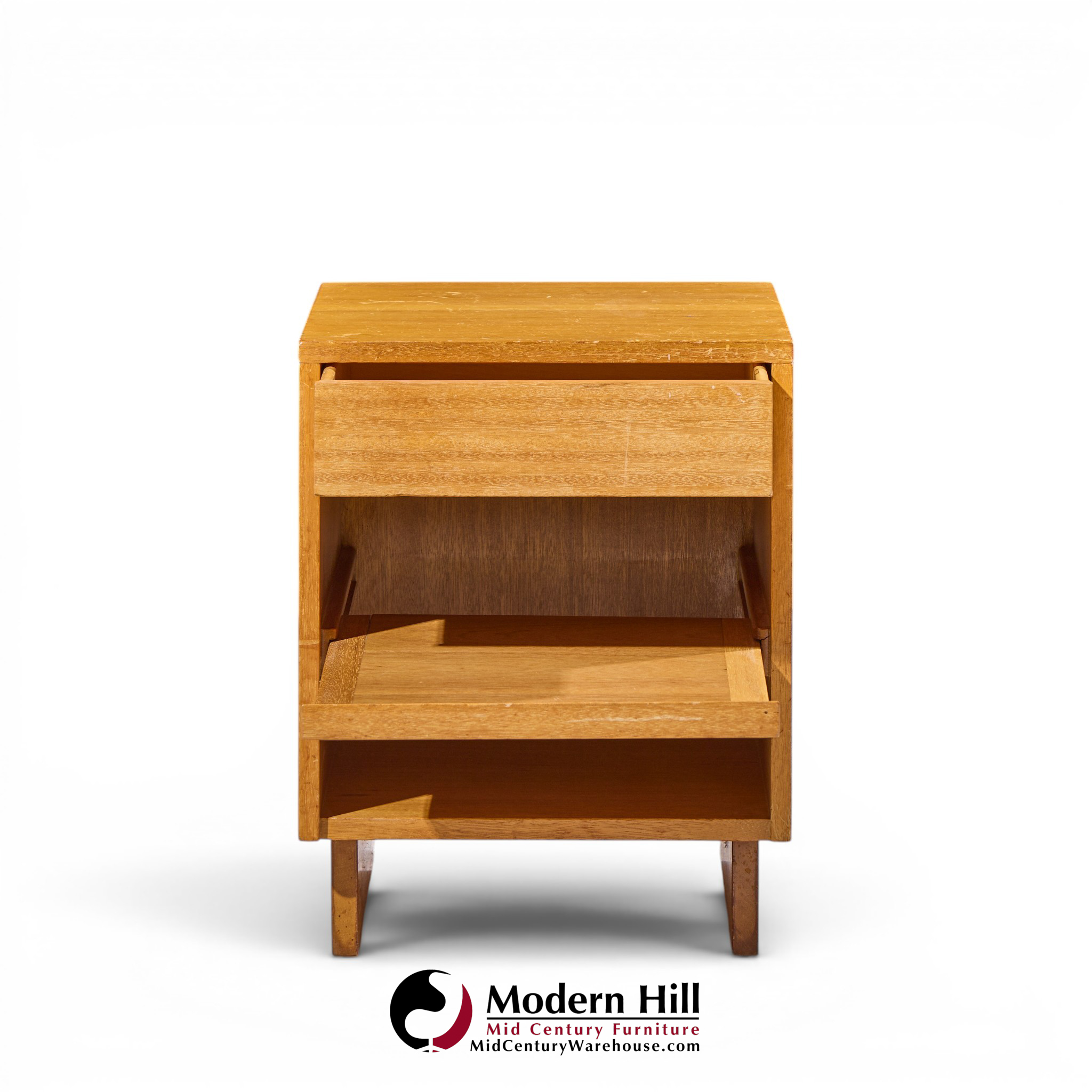 van keppel-green for brown saltman mid century bleached mahogany nightstand
