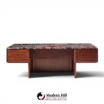 vladimir kagan mid century marble top executive desk
