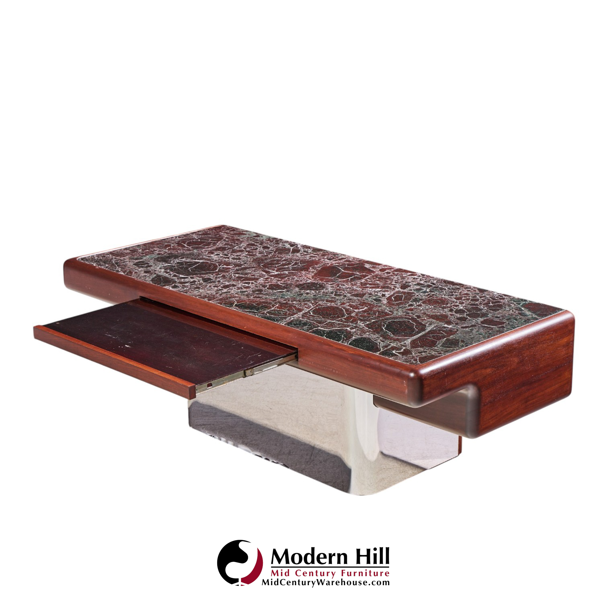 vladimir kagan mid century marble top executive desk