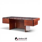 vladimir kagan mid century marble top executive desk