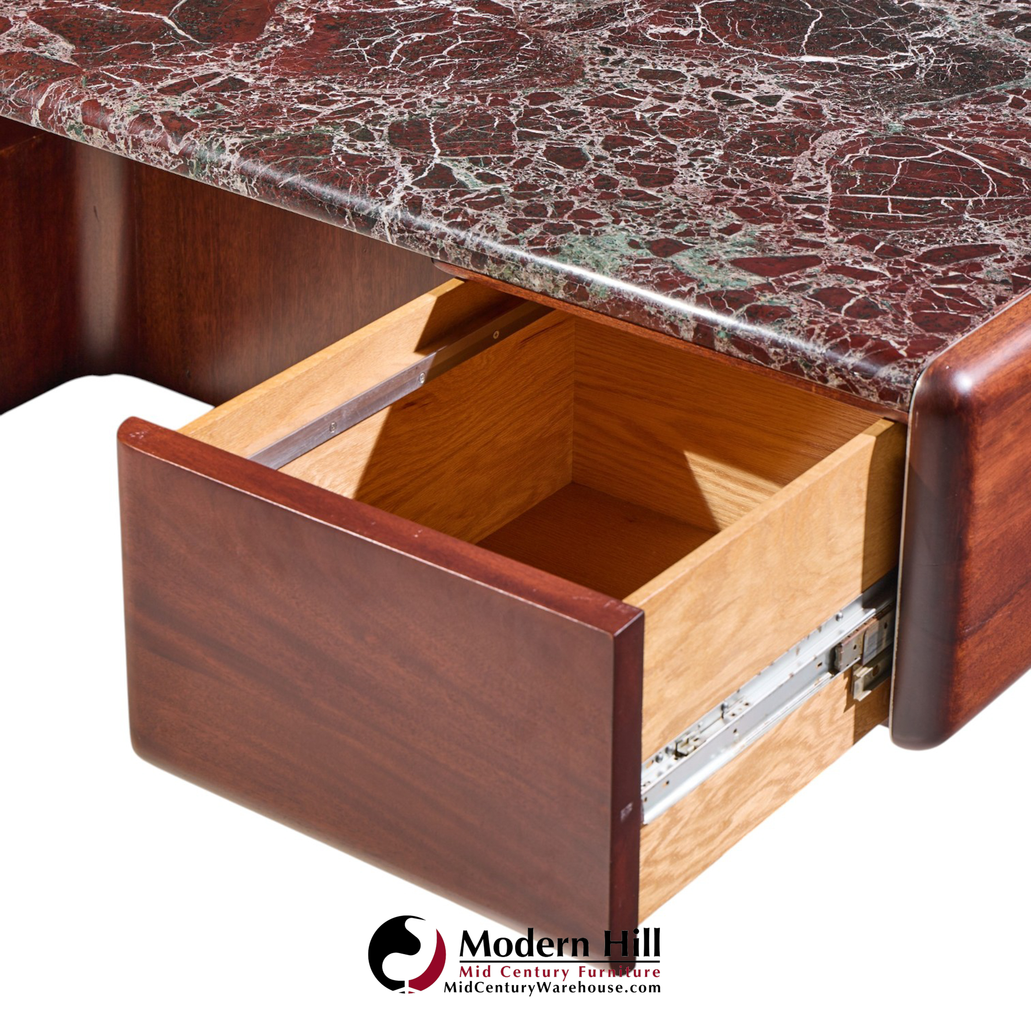 vladimir kagan mid century marble top executive desk
