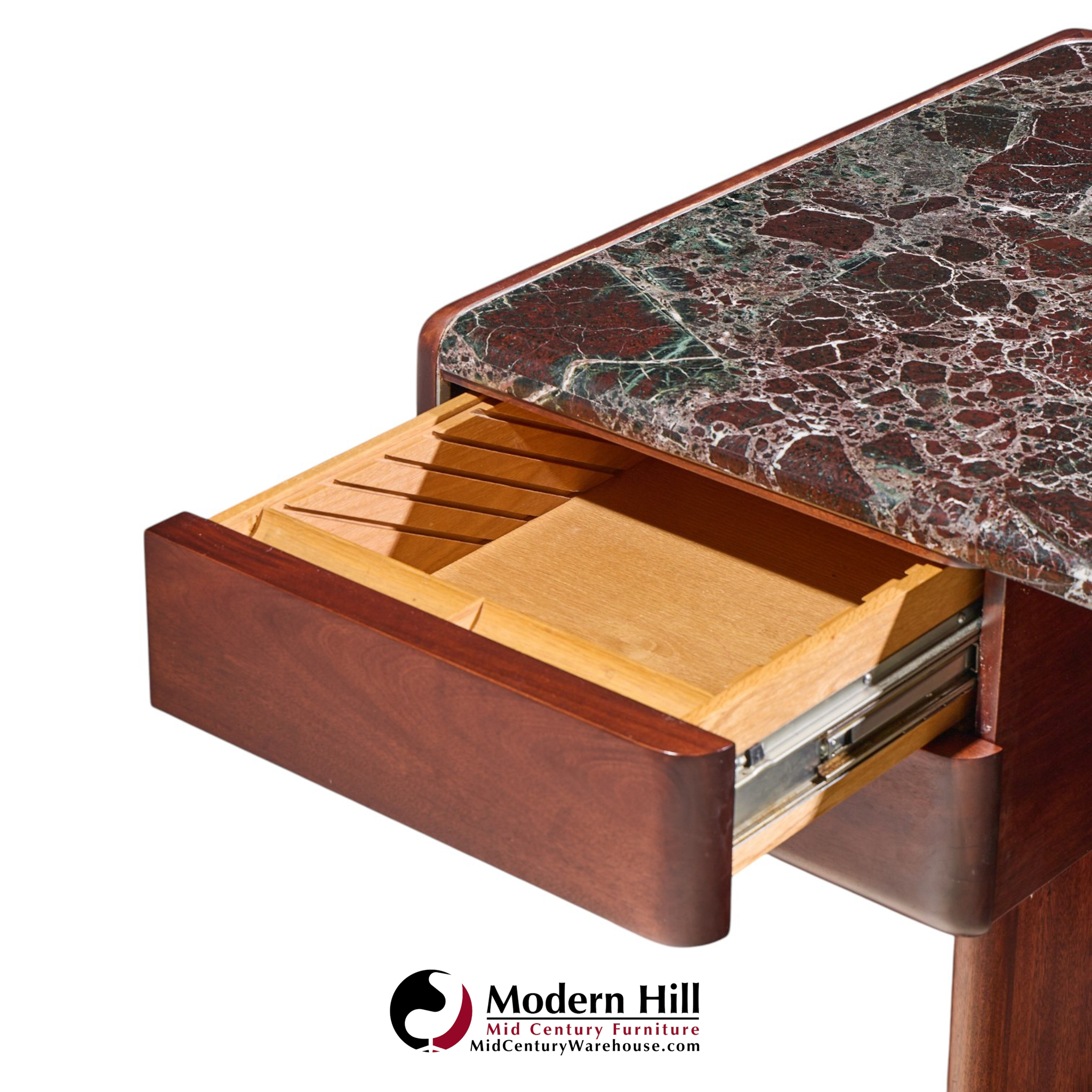 vladimir kagan mid century marble top executive desk