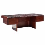 vladimir kagan mid century marble top executive desk