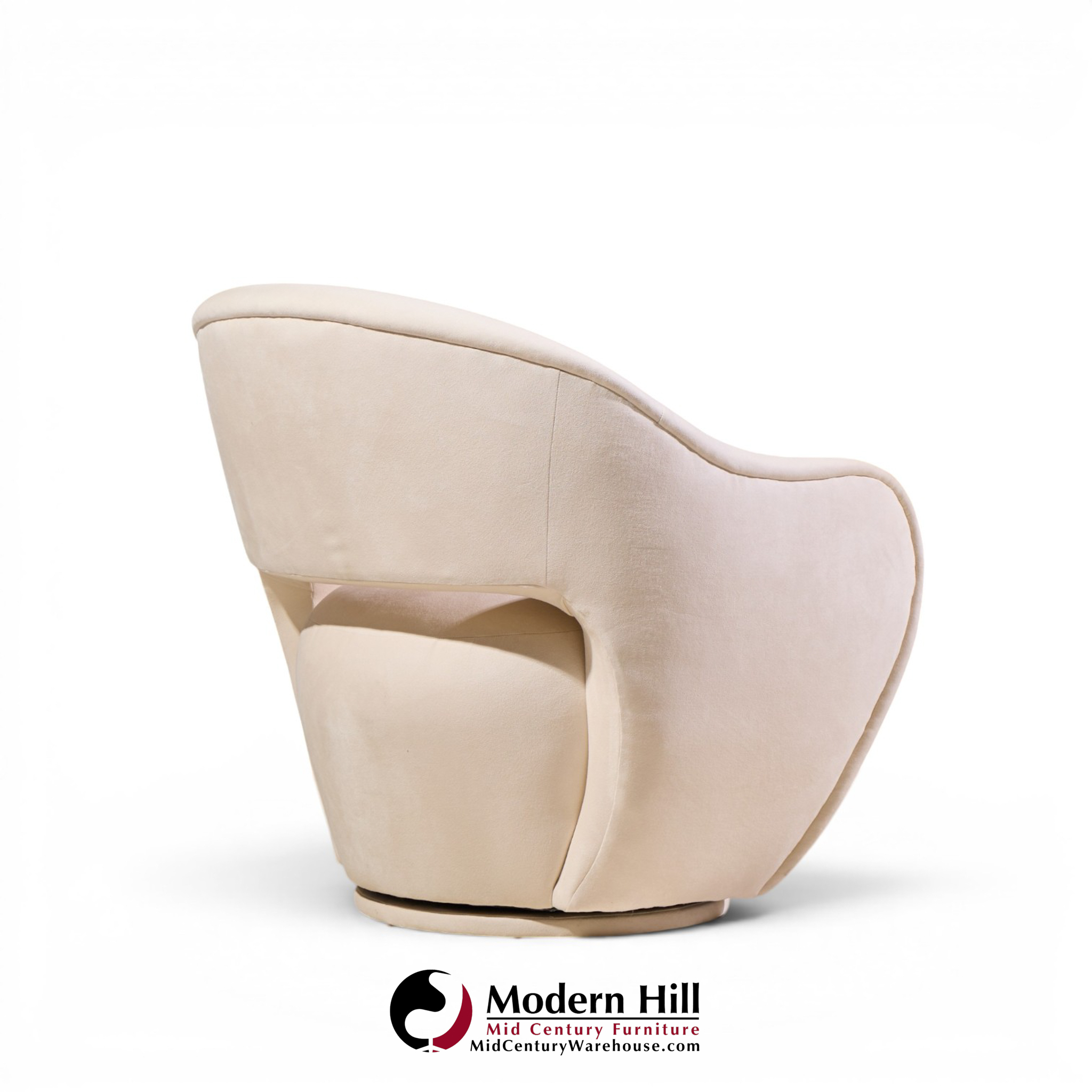 vladimir kagan for directional model 100a mid century swivel lounge chairs - pair