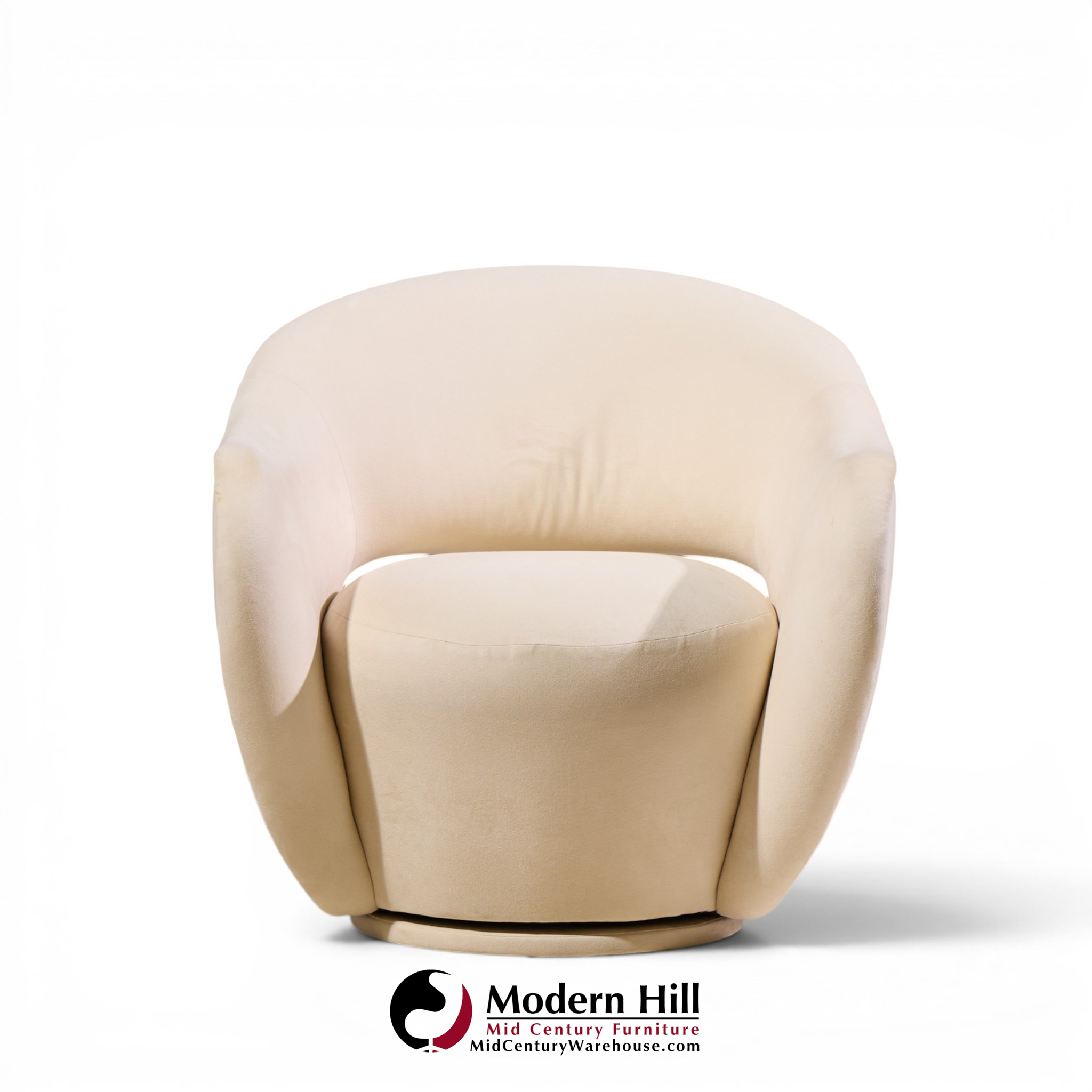 vladimir kagan for directional model 100a mid century swivel lounge chairs - pair