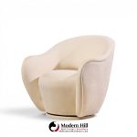 vladimir kagan for directional model 100a mid century swivel lounge chairs - pair