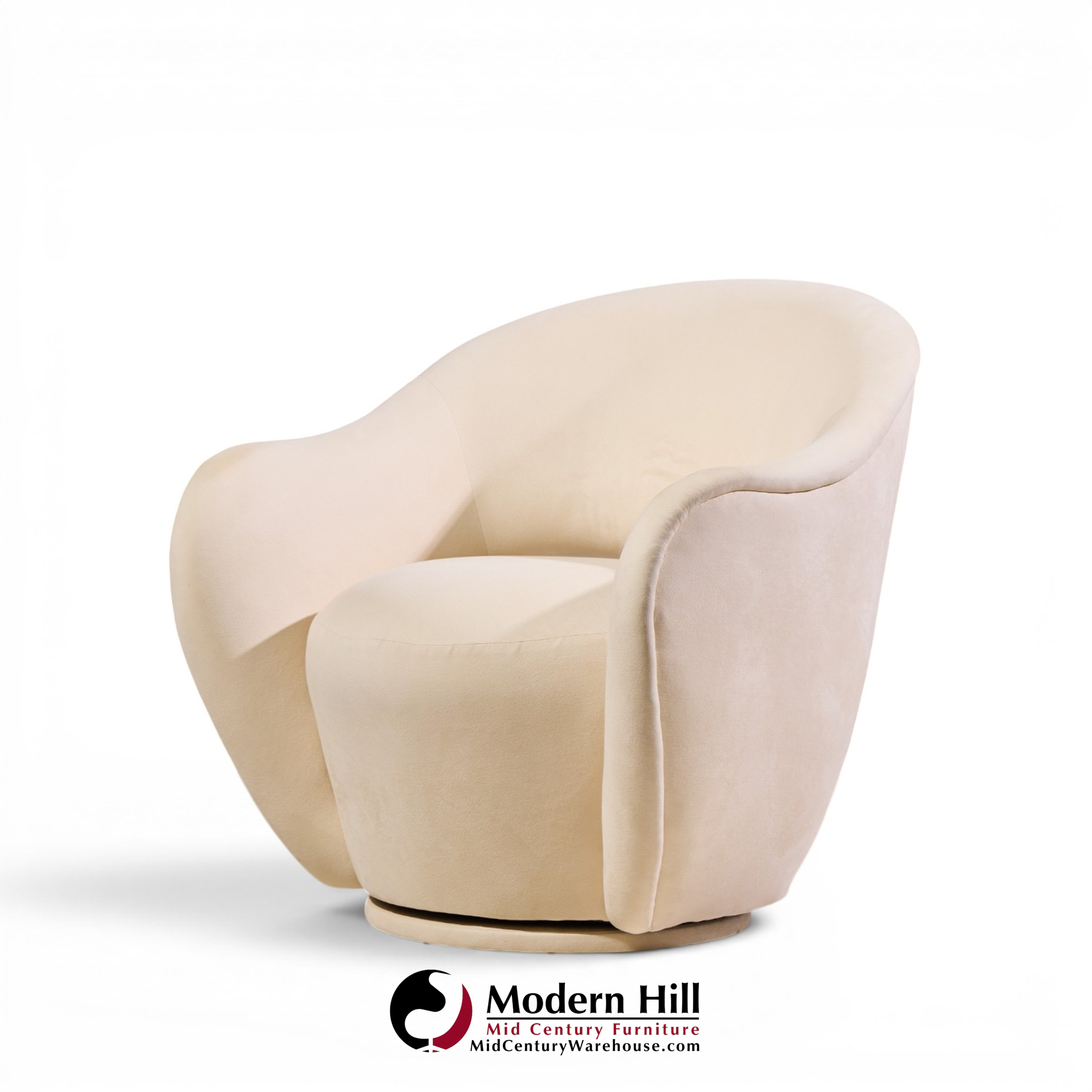 vladimir kagan for directional model 100a mid century swivel lounge chairs - pair