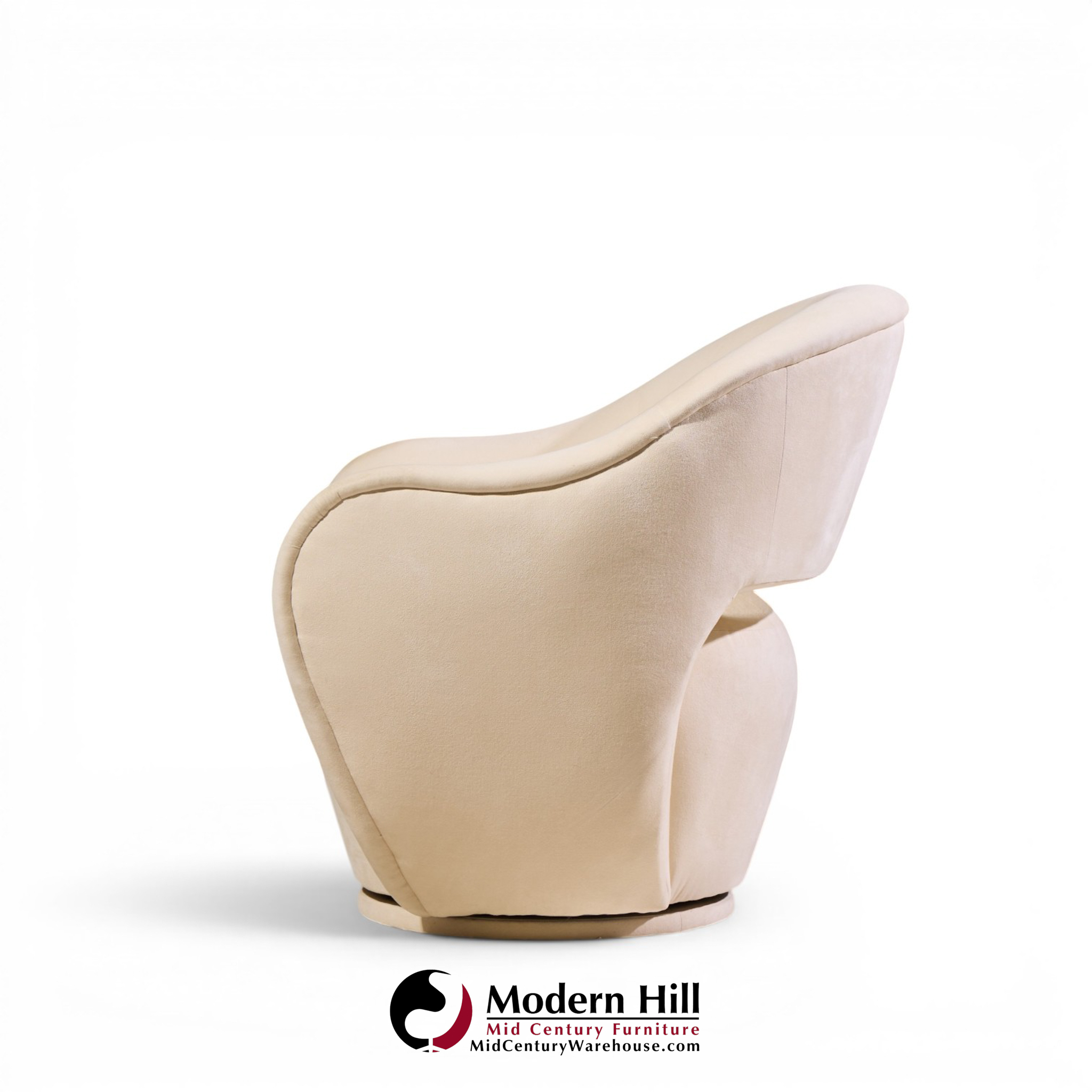 vladimir kagan for directional model 100a mid century swivel lounge chairs - pair