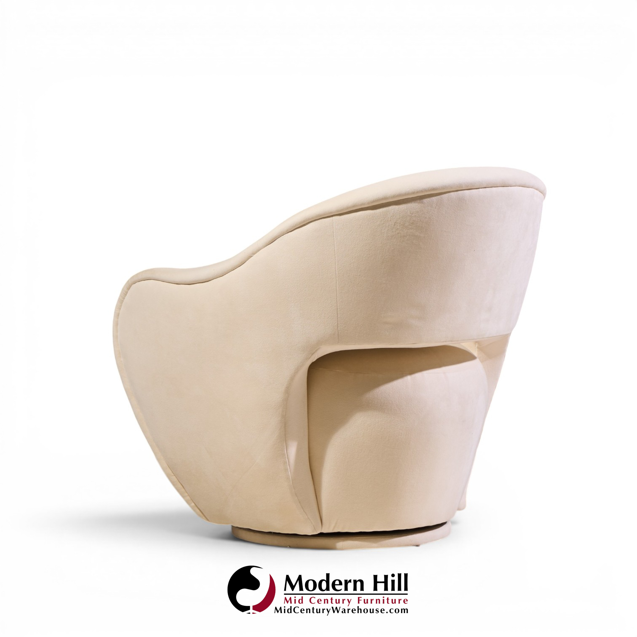 vladimir kagan for directional model 100a mid century swivel lounge chairs - pair