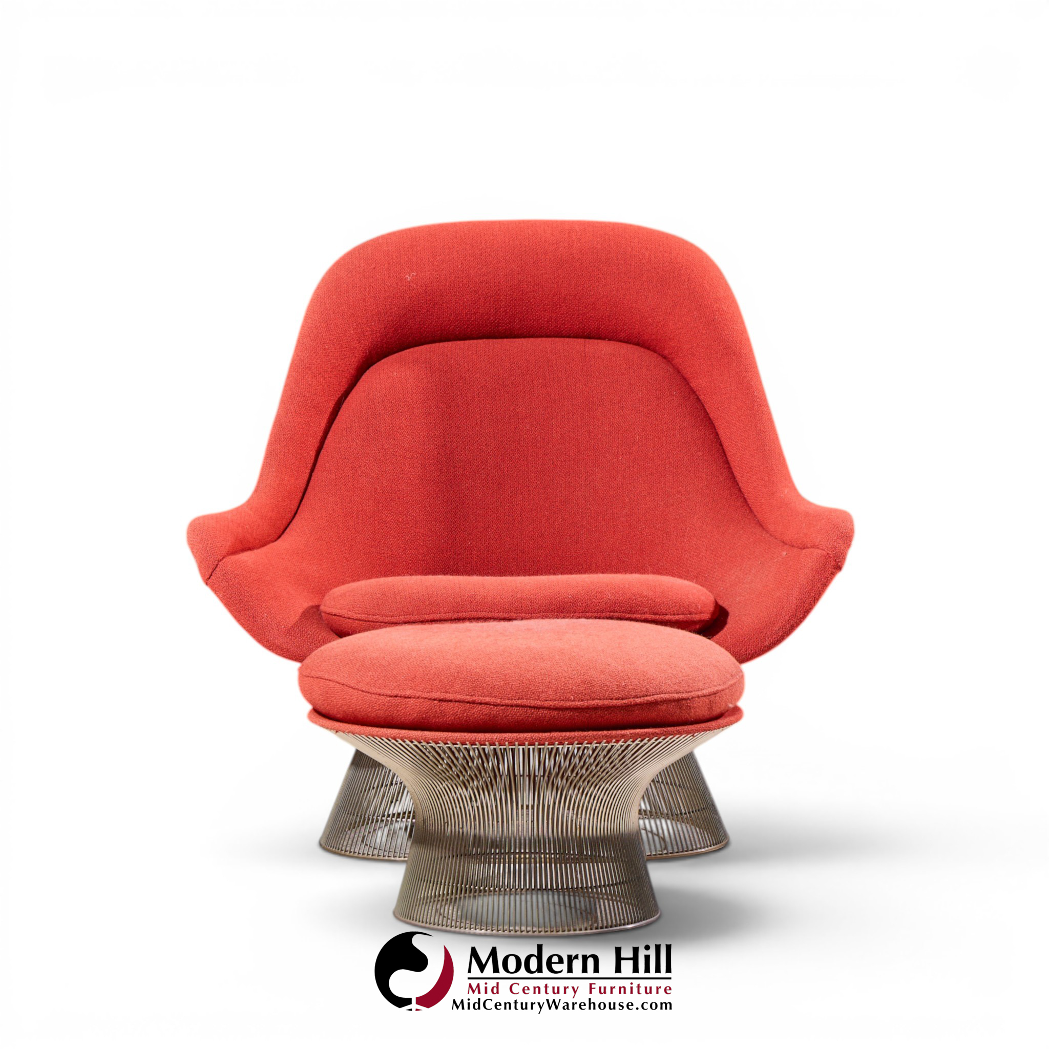 warren platner for knoll mid century easy lounge chair and ottoman