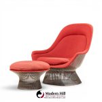 warren platner for knoll mid century easy lounge chair and ottoman