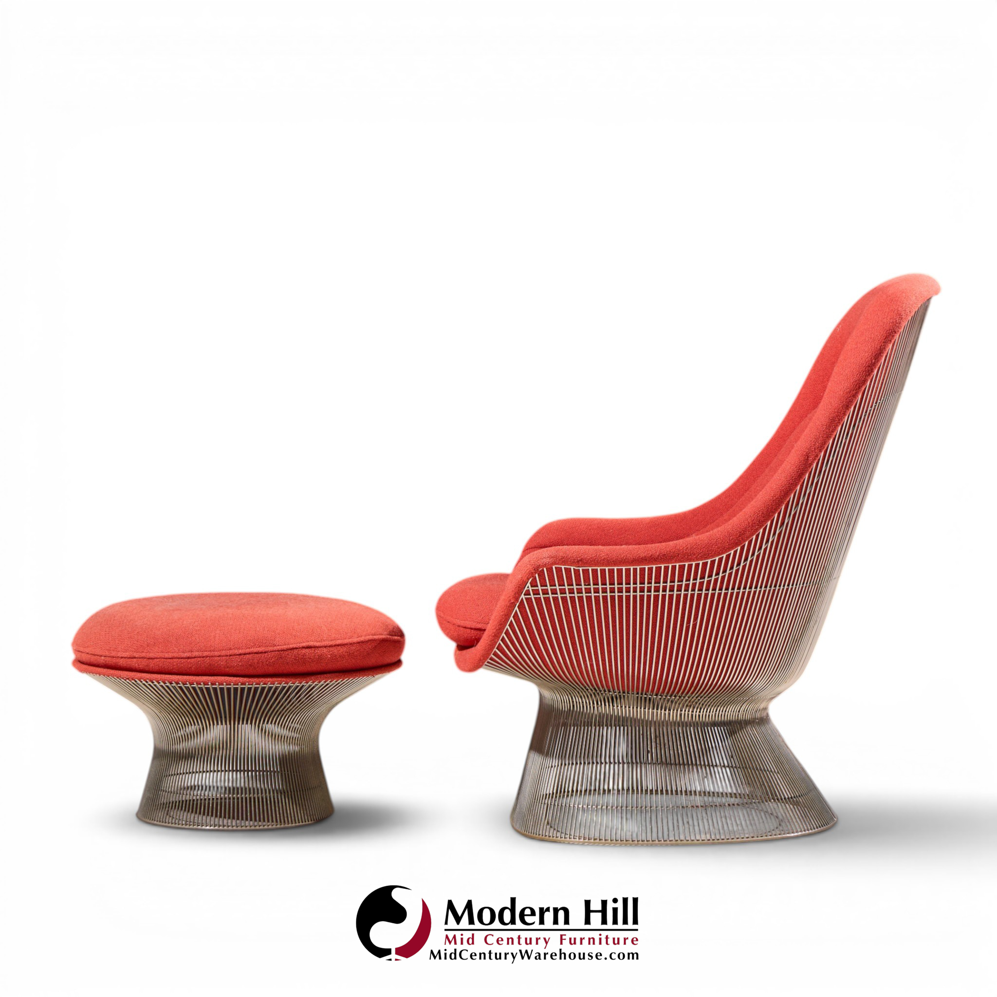 warren platner for knoll mid century easy lounge chair and ottoman