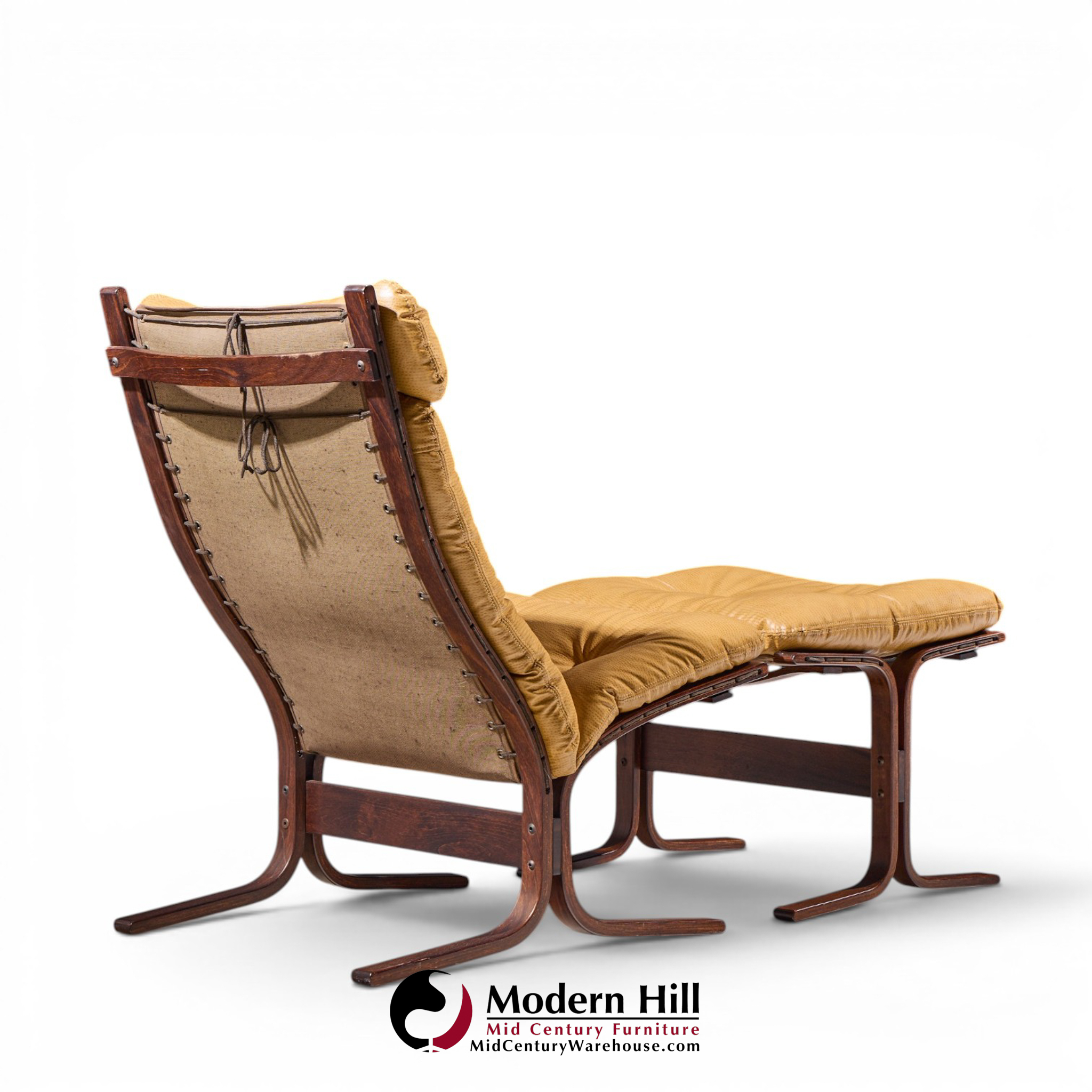 westnofa mid century norwegian siesta bentwood lounge chairs - pair with ottoman