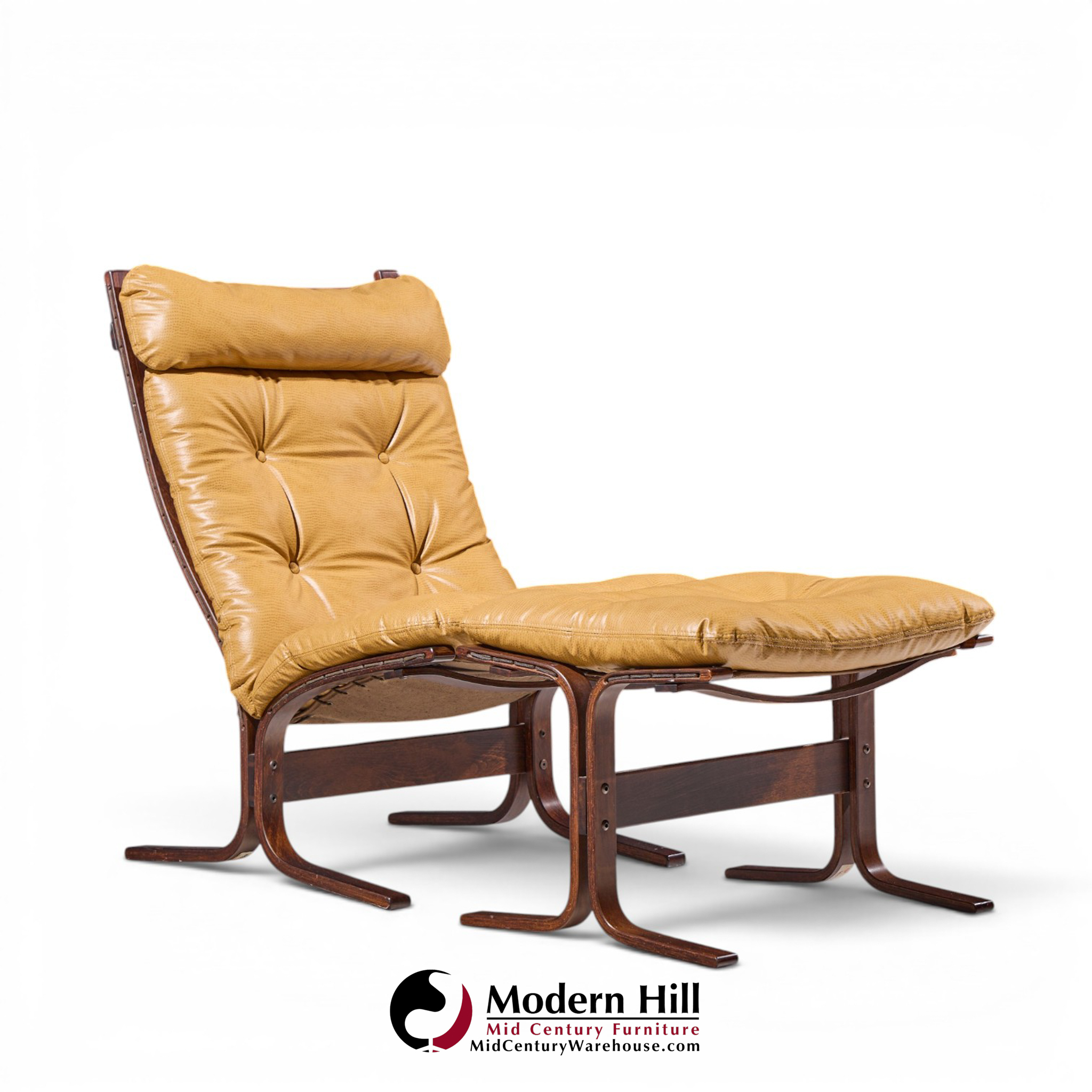 westnofa mid century norwegian siesta bentwood lounge chairs - pair with ottoman