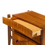 william hinn mid century walnut curved front lowboy dresser