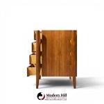 william hinn mid century walnut curved front lowboy dresser