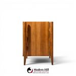 william hinn mid century walnut curved front lowboy dresser
