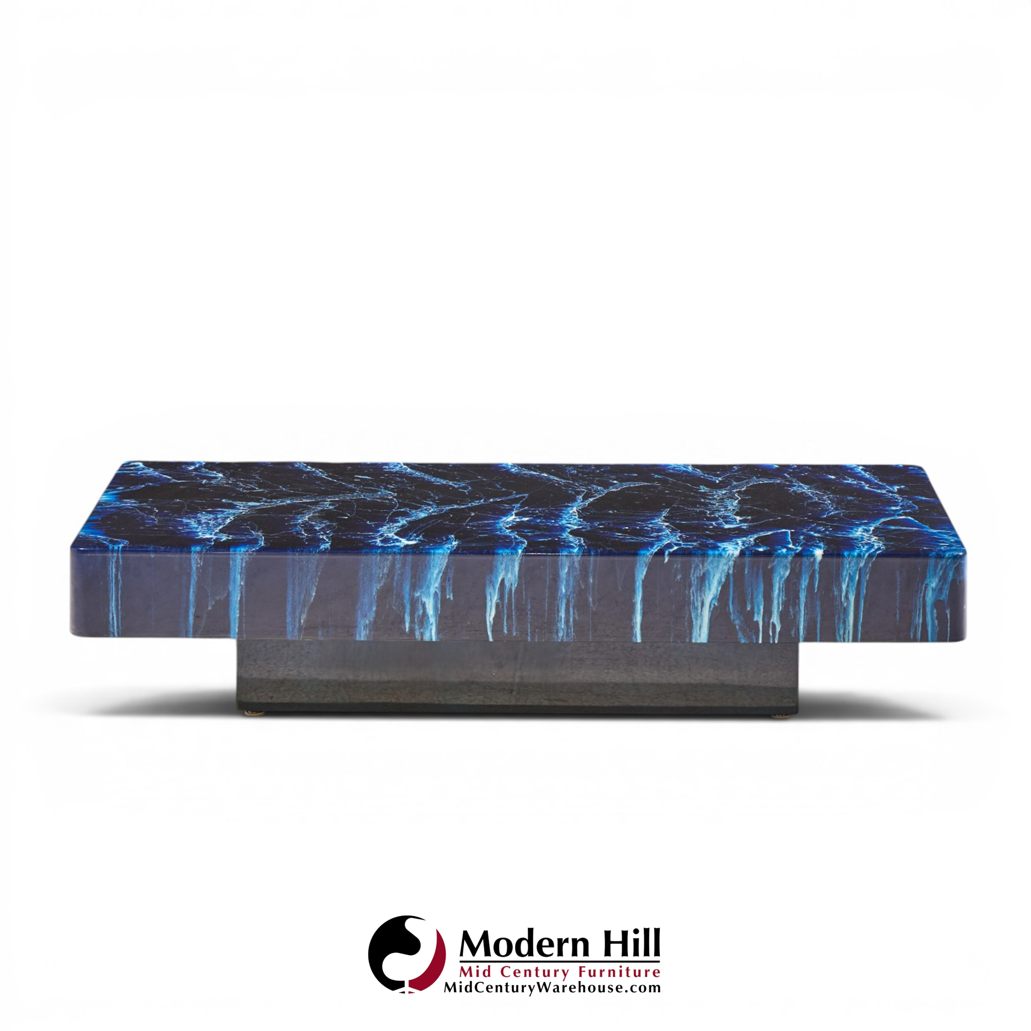 willy rizzo mid century faux marble coffee table