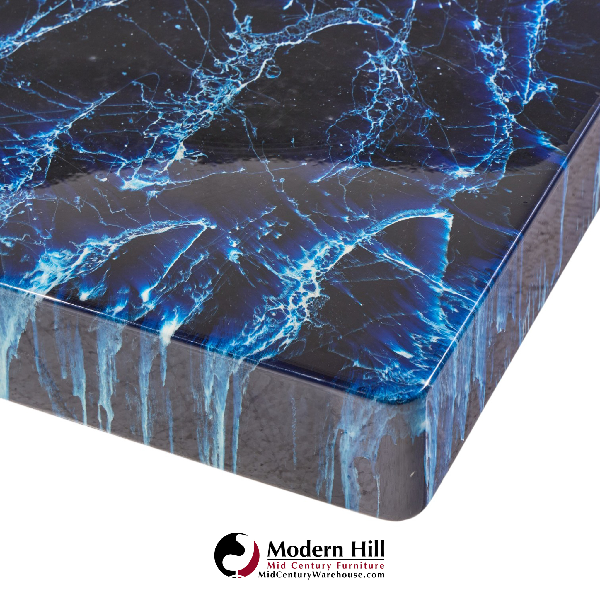 willy rizzo mid century faux marble coffee table