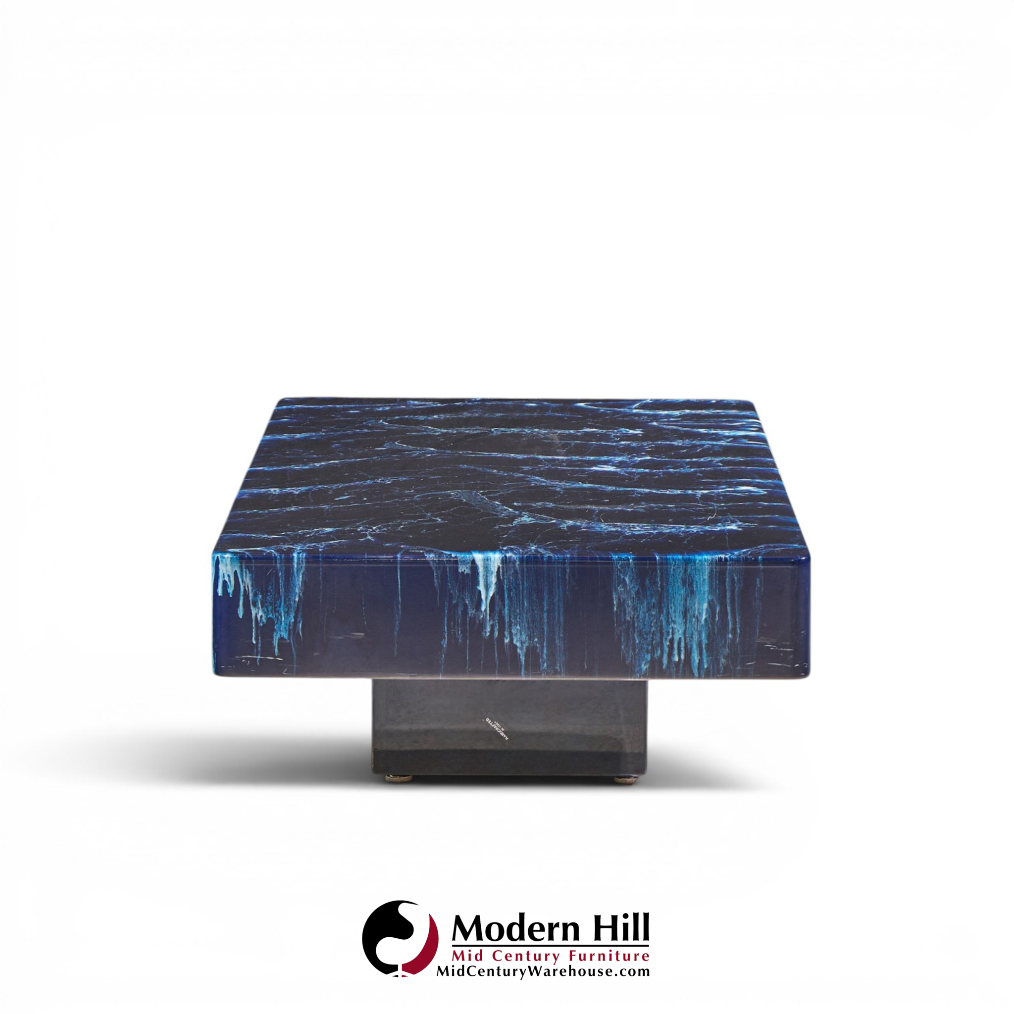 willy rizzo mid century faux marble coffee table