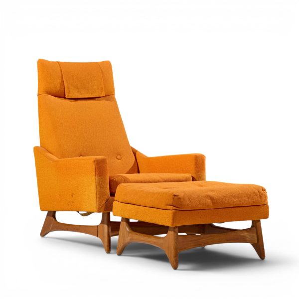 adrian pearsall style kroehler mid century lounge chair and ottoman