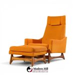adrian pearsall style kroehler mid century lounge chair and ottoman