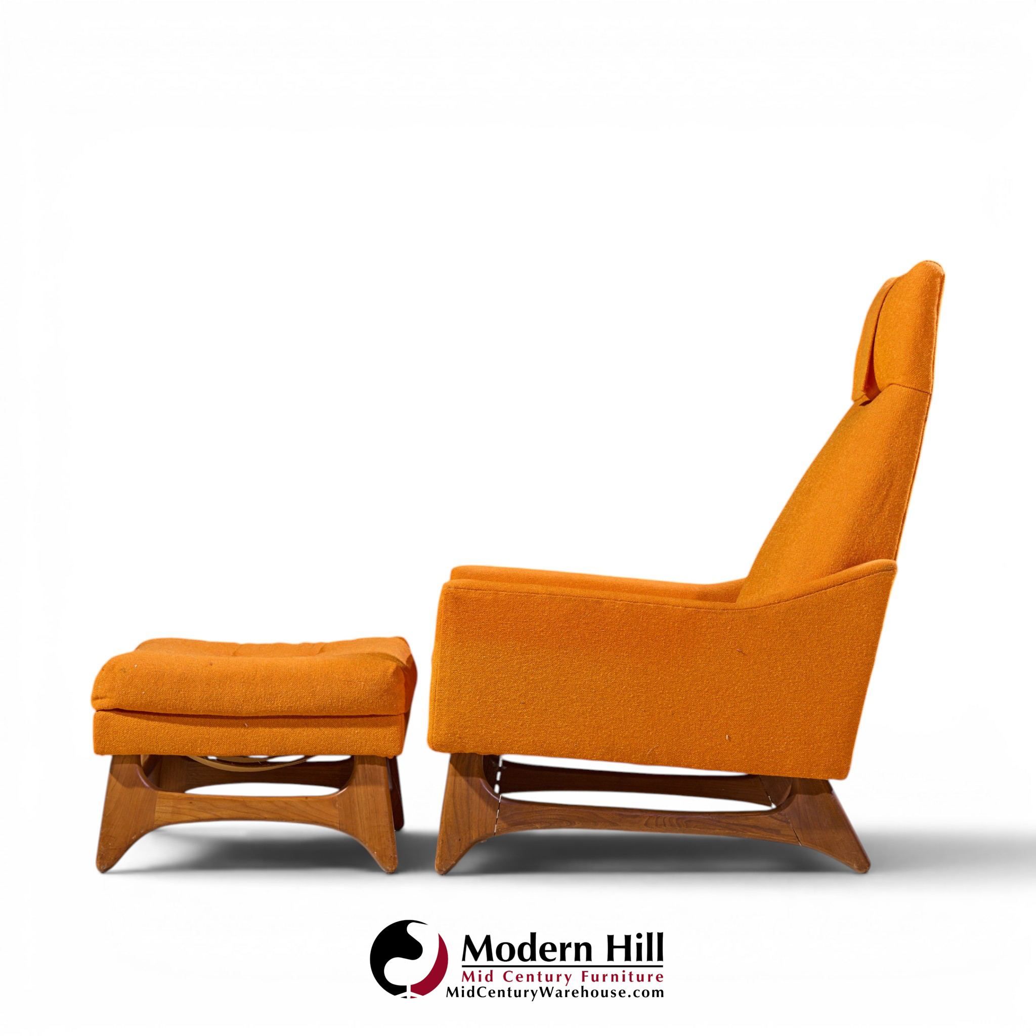 adrian pearsall style kroehler mid century lounge chair and ottoman