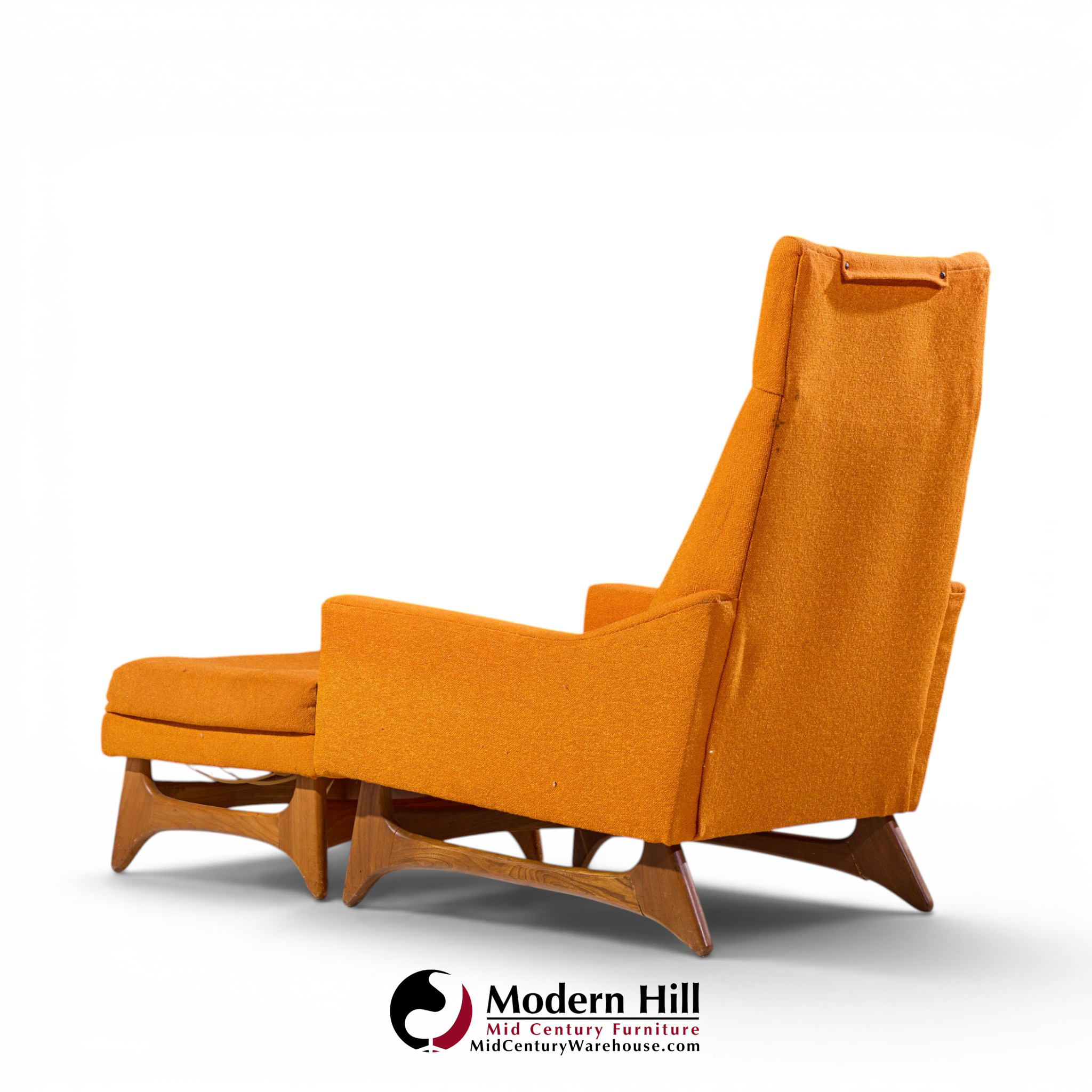adrian pearsall style kroehler mid century lounge chair and ottoman