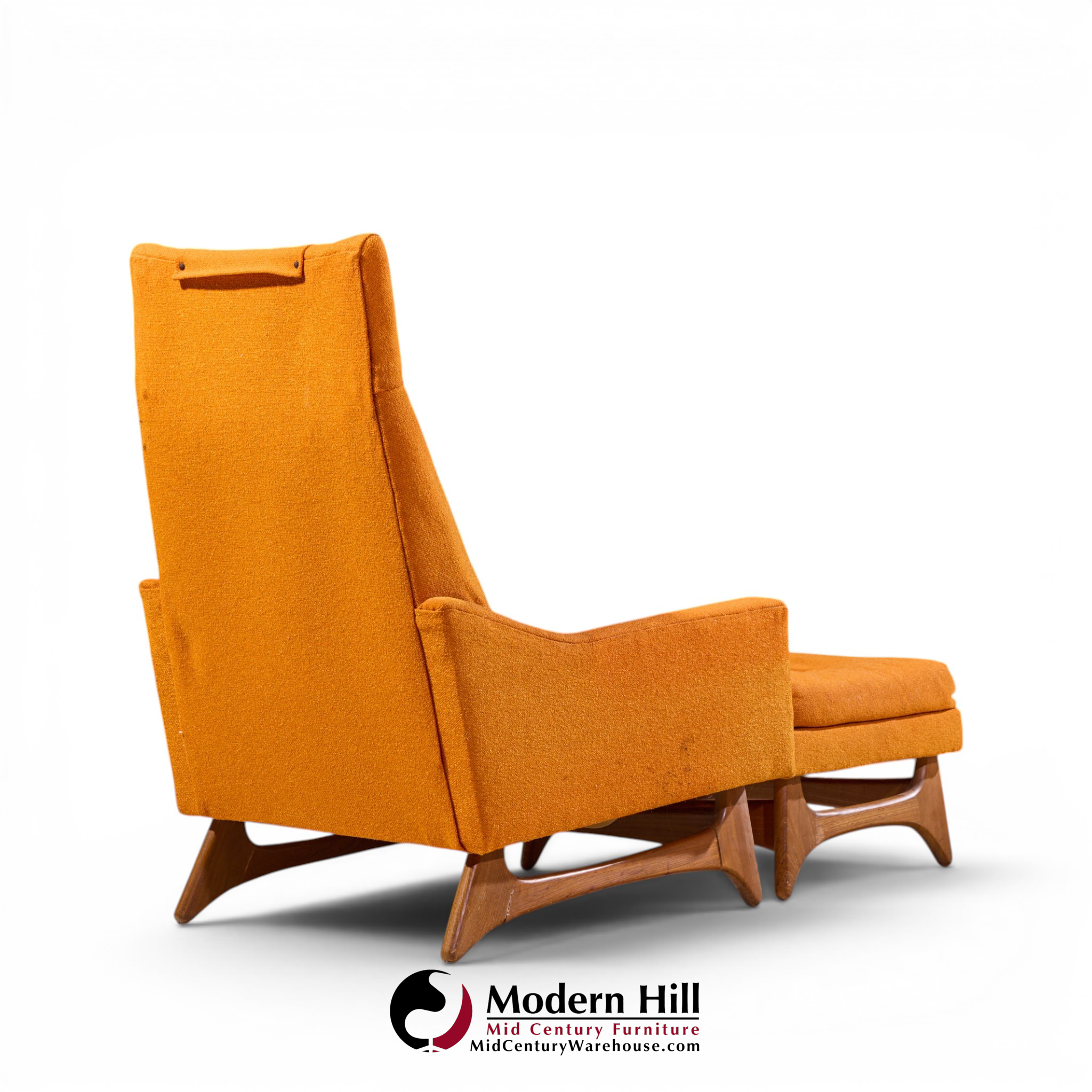 adrian pearsall style kroehler mid century lounge chair and ottoman