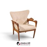 adrian pearsall for craft associates 2291-c mid century walnut lounge chairs - pair
