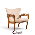 adrian pearsall for craft associates 2291-c mid century walnut lounge chairs - pair
