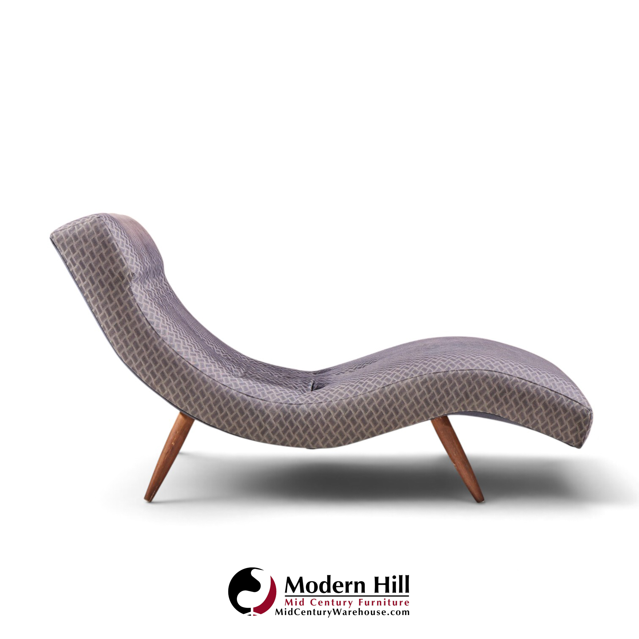 adrian pearsall for craft associates mid century walnut wave chaise